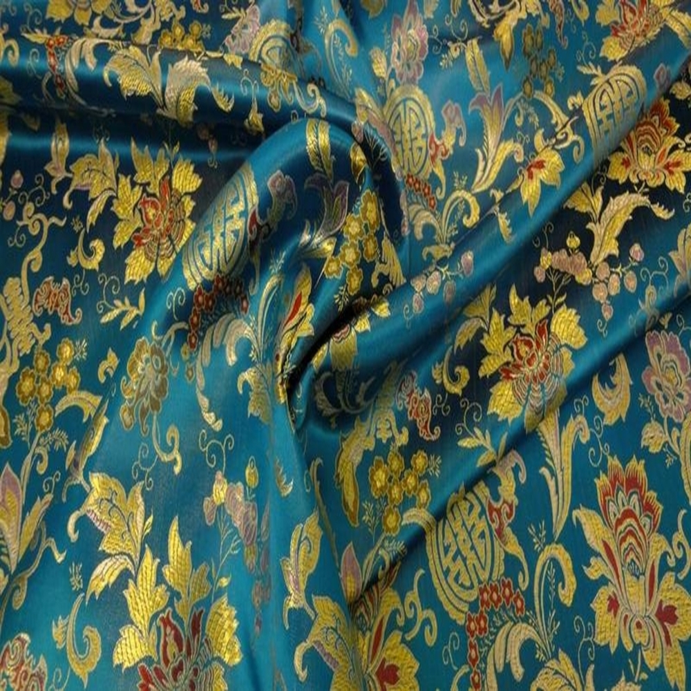 JACQUARD STOFF CHINA SATINSTOFF METERWARE GLÄNZEND BEDRUCKT VORHANG DEKOSTOFF - Picture 8 of 10