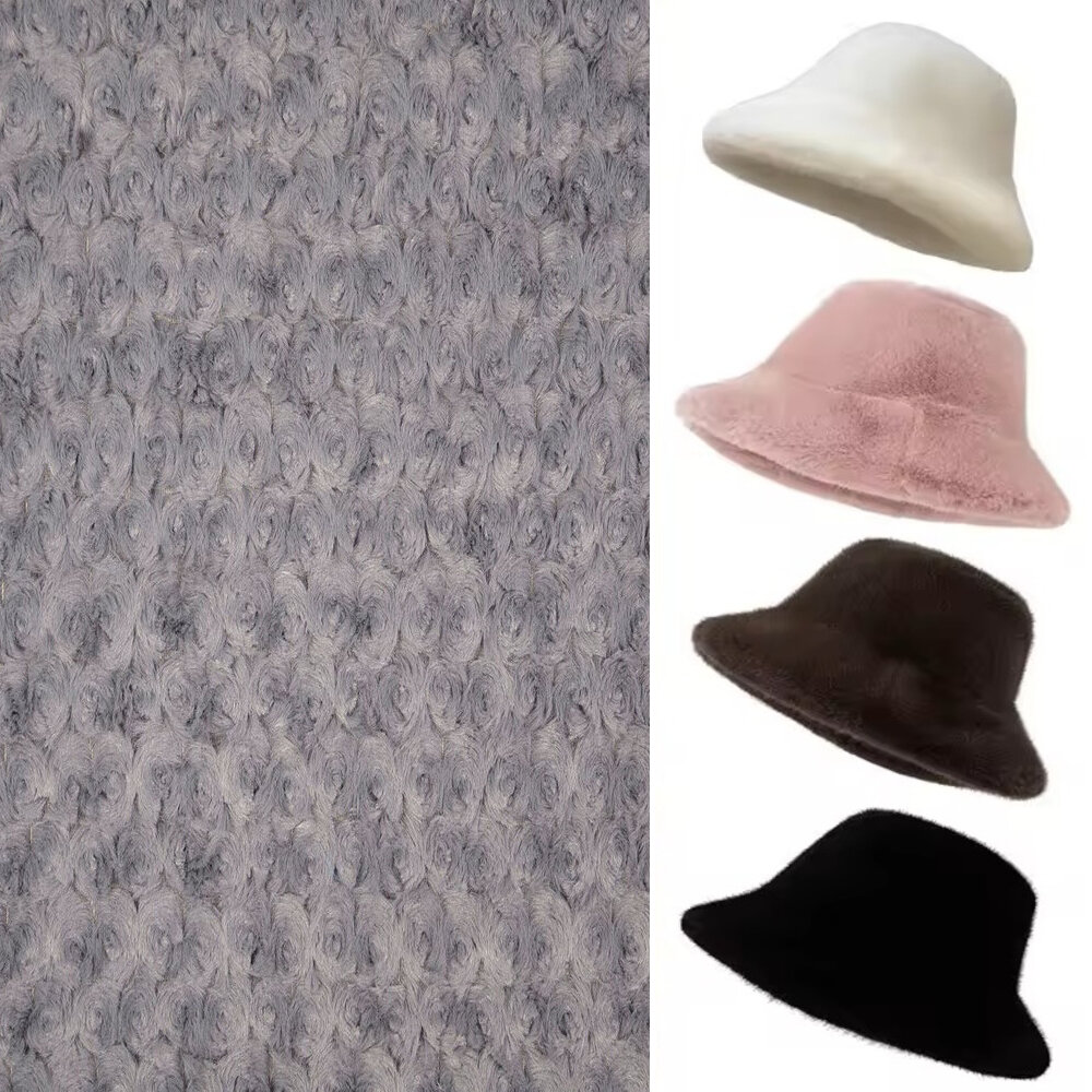 KANINCHEN FELLIMITAT STOFF PELZ PLÜSCHSTOFF BLUMEN-WIRBELMUSTER METERWARE DEKEN - Picture 6 of 63