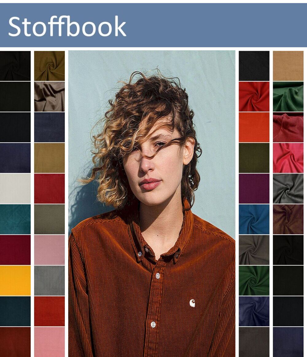 STOFFBOOK BREITCORD FEINCORD STOFF STOFFE METERWARE ~36 FARBEN #SG02 - Picture 1 of 75