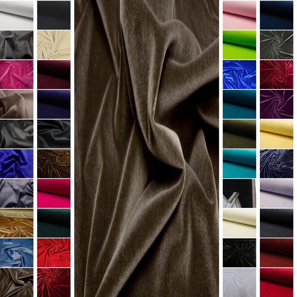 SAMT STOFF METERWARE VELOURS COUCH VORHANG SAMTSTOFF BAUMWOLLE NICKI VELOURSTOFF - Picture 87 of 107