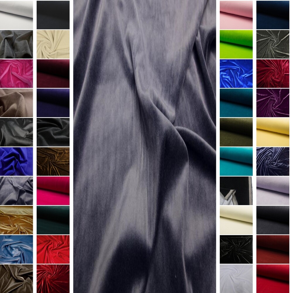 SAMT STOFF METERWARE VELOURS COUCH VORHANG SAMTSTOFF BAUMWOLLE NICKI VELOURSTOFF - Picture 91 of 107